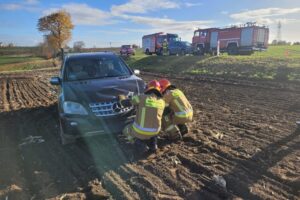 Zderzenie dwóch samochodów. Jedna osoba ranna - Radio Kielce 29.10.2025. Goźlice. Wypadek / Fot. PSP Sandomierz, KPP Sandomierz