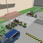 Wizualizacja parku kieszonkowego i parkingu przed szpitalem w Kazimierzy Wielkiej / źródło: UMiG Kazimierza Wielka