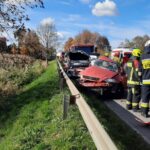 25.10.2025. Droga wojewódzka nr 751. Wzdół Kolonia. Wypadek / Fot. OSP Wzdół