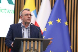 Piotr Żołądek, dyrektor Świętokrzyskiego Oddziału Regionalnego Agencji Rozwoju i Modernizacji Rolnictwa w Kielcach podczas Konferencji Wspólnie dla Rolnictwa / Fot. ARiMR