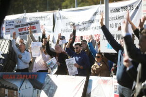 23.10.2025. Kielce. WFOŚiGW. Protest przedsiębiorców / Fot. Wiktor Taszłow - Radio Kielce