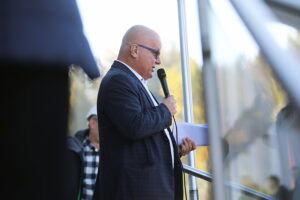 23.10.2025. Kielce. WFOŚiGW. Protest przedsiębiorców / Fot. Wiktor Taszłow - Radio Kielce