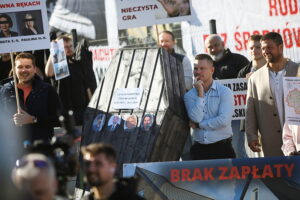 23.10.2025. Kielce. WFOŚiGW. Protest przedsiębiorców / Fot. Wiktor Taszłow - Radio Kielce