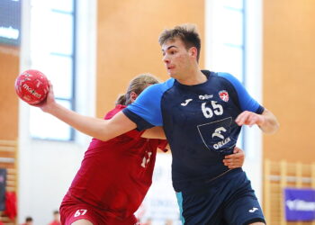 SMS powalczy o punkty z Jurandem - Radio Kielce 05.10.2025. Kielce. Mecz Ligi centralnej piłkarzy ręcznych SMS ZPRP I Kielce – AZS AGH Kraków / Fot. Wiktor Taszłow - Radio Kielce