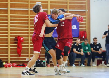 05.10.2025. Kielce. Mecz Ligi centralnej piłkarzy ręcznych SMS ZPRP I Kielce – AZS AGH Kraków / Fot. Wiktor Taszłow - Radio Kielce