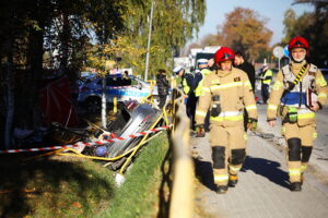 21.10.2025. Celiny. Wypadek / Fot. Wiktor Taszłow - Radio Kielce