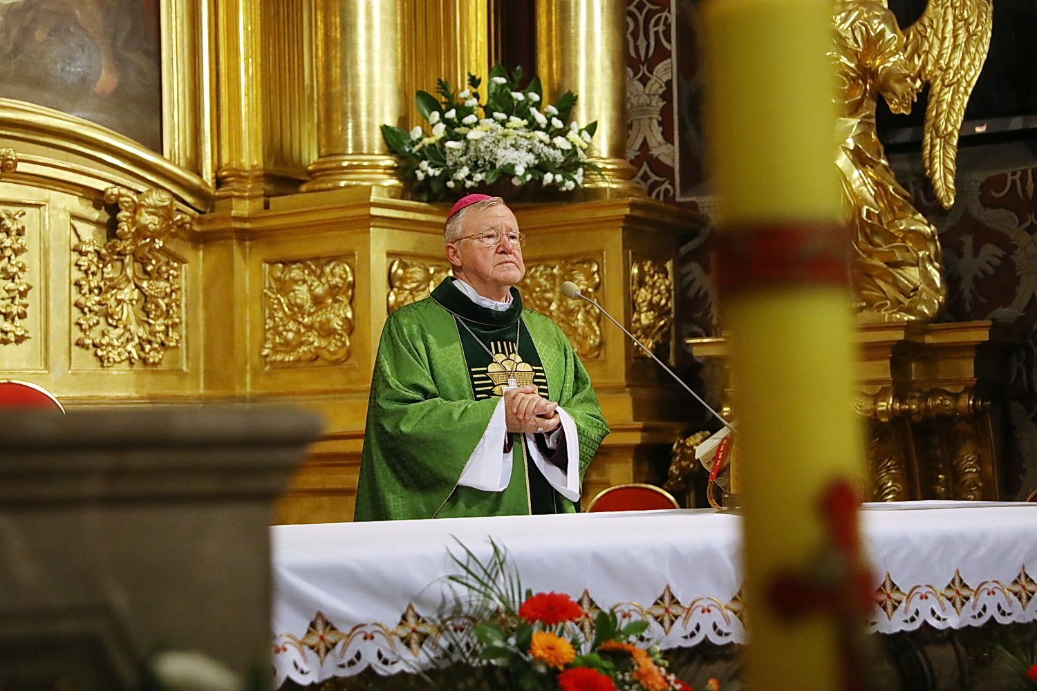 Pamięć o ks. Jerzym wciąż trwa i kształtuje nasze poczucie tożsamości - Radio Kielce 19.10.2025. Kielce. Bazylika Katedralna. Msza święta w intencji Ojczyzny, patrona Solidarności oraz świata pracy / Fot. Wiktor Taszłow - Radio Kielce