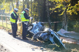 21.10.2025. Celiny. Wypadek / Fot. Wiktor Taszłow - Radio Kielce