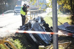 21.10.2025. Celiny. Wypadek / Fot. Wiktor Taszłow - Radio Kielce