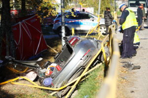 21.10.2025. Celiny. Wypadek / Fot. Wiktor Taszłow - Radio Kielce