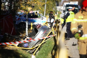 21.10.2025. Celiny. Wypadek / Fot. Wiktor Taszłow - Radio Kielce