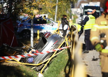 21.10.2025. Celiny. Wypadek / Fot. Wiktor Taszłow - Radio Kielce