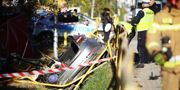 21.10.2025. Celiny. Wypadek / Fot. Wiktor Taszłow - Radio Kielce