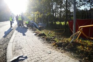 21.10.2025. Celiny. Wypadek / Fot. Wiktor Taszłow - Radio Kielce