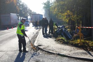 21.10.2025. Celiny. Wypadek / Fot. Wiktor Taszłow - Radio Kielce