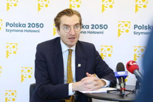 23.10.2025. Kielce. Śniadanie prasowe. Na zdjęciu: Jan Szyszko - wiceminister Funduszy i Polityki Regionalnej / Fot. Wiktor Taszłow - Radio Kielce