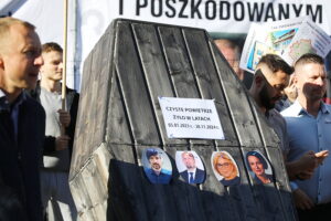 23.10.2025. Kielce. WFOŚiGW. Protest przedsiębiorców / Fot. Wiktor Taszłow - Radio Kielce