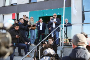 23.10.2025. Kielce. WFOŚiGW. Protest przedsiębiorców / Fot. Wiktor Taszłow - Radio Kielce