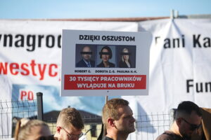 23.10.2025. Kielce. WFOŚiGW. Protest przedsiębiorców / Fot. Wiktor Taszłow - Radio Kielce