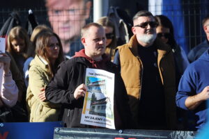 23.10.2025. Kielce. WFOŚiGW. Protest przedsiębiorców / Fot. Wiktor Taszłow - Radio Kielce