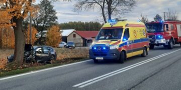 19.10.2025. Rozgół. Wypadek / Fot. PSP Końskie