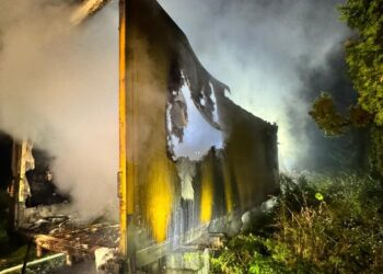 16.10.2025. Dziekanowice. Pożar / Fot. PSP Pińczów