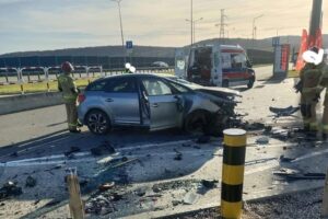 31.10.2025. Szewce. Zdarzenie drogowe / Fot. Na Drodze Świętokrzyskie