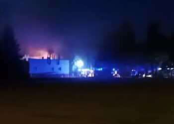 Pożar masarni. Strażacy w akcji