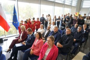 16.10.2025. Kielce. Konferencja prasowa inaugurująca kampanię informacyjno-promocyjną Funduszy Europejskich w Świętokrzyskiem pod hasłem: „Świętokrzyskie – gramy na TAK z Funduszami Europejskimi” / Fot. Piotr Kwaśniewski - Radio Kielce