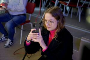 Siostra Małgorzata Chmielewska „ceruje świat” - Radio Kielce Audycja „Dzień Dobry, to Ja! Rozmowy inne niż wszystkie w Radiu Kielce”. Małgorzata Chmielewska / Fot. Piotr Kwaśniewski - Radio Kielce