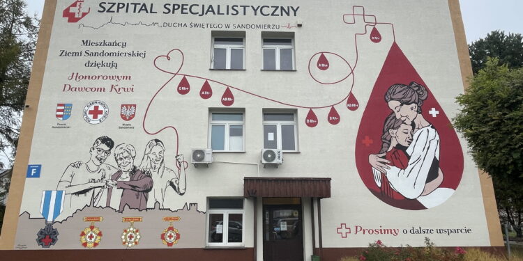 Namalowali mural poświęcony krwiodawcom - Radio Kielce Namalowali mural poświęcony krwiodawcom