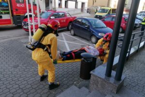 W pińczowskim starostwie ogłoszono alarm - Radio Kielce 31.10.2025. Pińczów. Ćwiczenia służb / Fot. Marta Gajda-Kruk - Radio Kielce