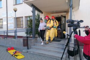 W pińczowskim starostwie ogłoszono alarm - Radio Kielce 31.10.2025. Pińczów. Ćwiczenia służb / Fot. Marta Gajda-Kruk - Radio Kielce