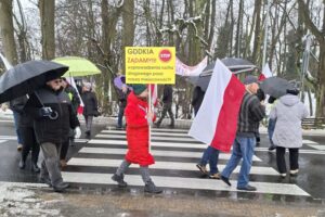 Jaronowice w gminie Nagłowice. Protest / Fot. Paulina Grzywnowicz