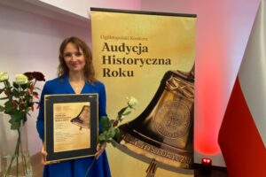26.11.2025. Białystok. Marlena Płaska z wyróżnieniem w ogólnopolskim konkursie „Audycja Historyczna Roku 2025” / źródło: Marlena Płaska - archiwum prywatne