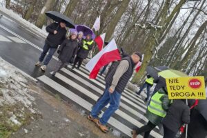 Jaronowice w gminie Nagłowice. Protest / Fot. Paulina Grzywnowicz