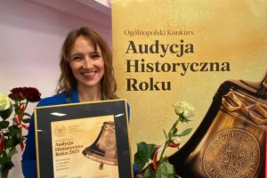 26.11.2025. Białystok. Marlena Płaska z wyróżnieniem w ogólnopolskim konkursie „Audycja Historyczna Roku 2025” / źródło: Marlena Płaska - archiwum prywatne