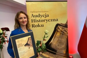 26.11.2025. Białystok. Marlena Płaska z wyróżnieniem w ogólnopolskim konkursie „Audycja Historyczna Roku 2025” / źródło: Marlena Płaska - archiwum prywatne