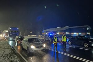 INTERWENCJA. Mieszkańcy protestują przeciwko rozbudowie drogi krajowej - Radio Kielce 26.11.2025. Jaronowice. Program Interwencja / Fot. Wojciech Bolewski - Radio Kielce