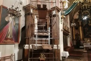 Nowy Korczyn. Sanktuarium. Prace konserwatorskie / Fot. Marta Gajda-Kruk - Radio Kielce