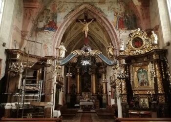 Nowy Korczyn. Sanktuarium. Prace konserwatorskie / Fot. Marta Gajda-Kruk - Radio Kielce