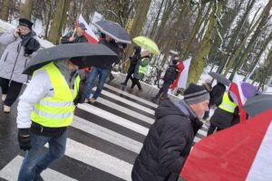 Jaronowice w gminie Nagłowice. Protest / Fot. Paulina Grzywnowicz