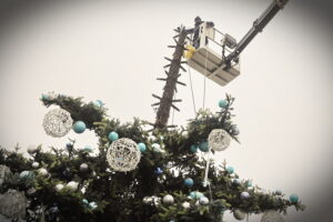 Kilkunastometrowa choinka „rośnie” na kieleckim Rynku - Radio Kielce