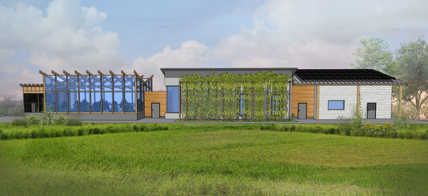 Wizualizacja motylarni przy Ośrodku Edukacji Przyrodniczej w Umianowicach / źródło: Ośrodek Eukacji Przyrodniczej w Umianowicach