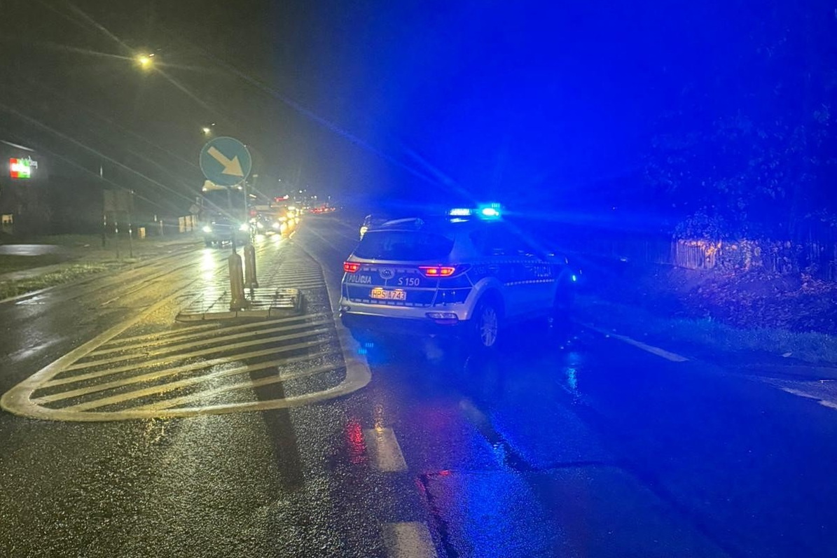 Pieszy potrącony o zmroku