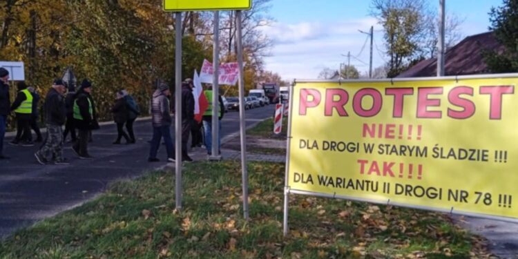 Jaronowice. Protest / Fot. Gmina Nagłowice