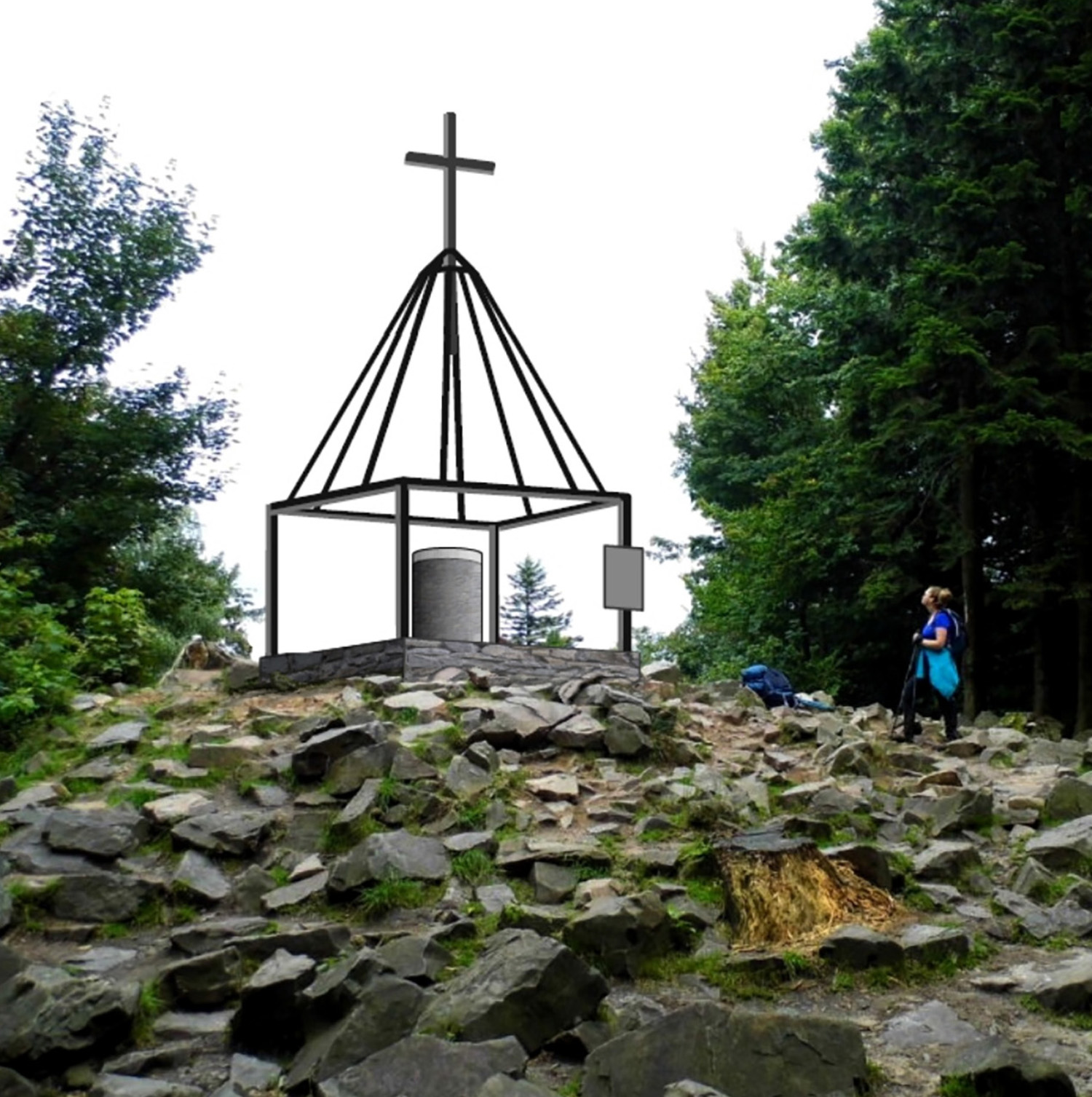 Na Łysicy stanie piramida - Radio Kielce Piramida Armińskiego - wizualizacja / źródło: Mariusz Meus