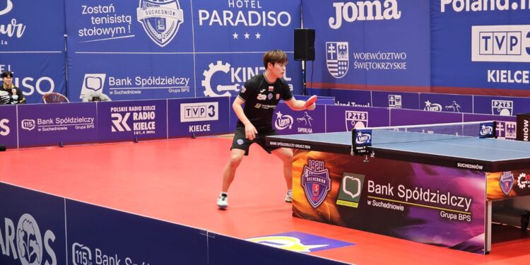 Mecz 10. kolejki Lotto Superligi tenisistów stołowych: The PLUGiN ASTS Olimpia Grudziądz - Bank Spółdzielczy Orlicz 1924 Suchedniów / Fot. Maciej Makuła - Radio Kielce