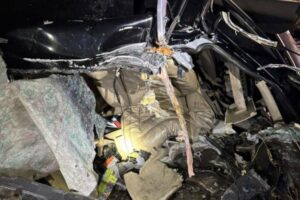 01.01.2026. Wpadek w pobliżu Kliszowa, w powiecie pińczowskim / Fot. PSP Pińczów