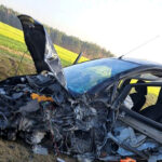 18.12.2025. Młyny. Droga krajowa nr 73. Zderzenie auta osobowego z ciężarówką. / Źródło: KP PSP Busko Zdrój